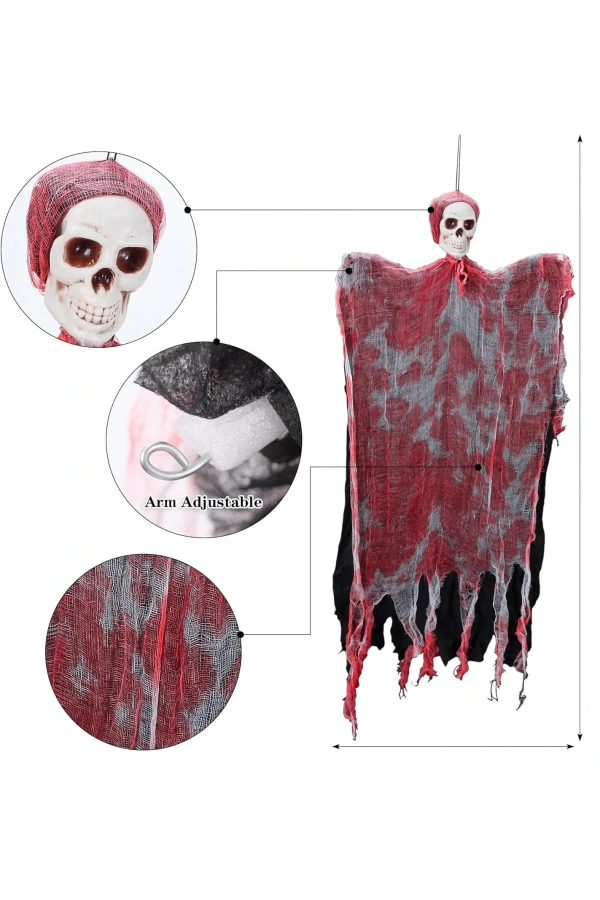 Bidebuvar LED IŞIKLI KAHKAHA ATAN SESLİ SENSÖRLÜ KURU KAFA
