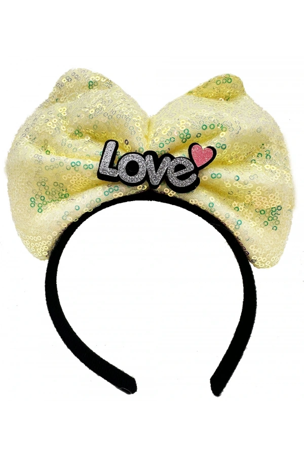 Bidebuvar Led Işıklı Love Yazılı Fiyonk Taç