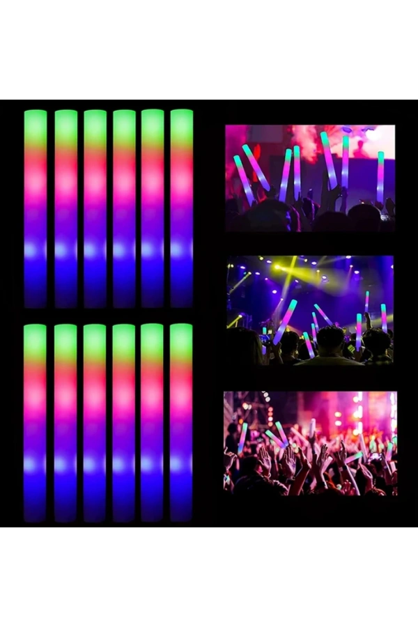 Bidebuvar Led Işıklı Rengarenk Sünger Parti Çubuğu