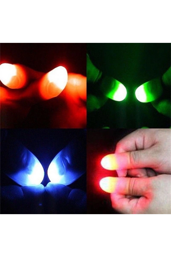 Bidebuvar Led Işıklı Renkli Sihirli Parmak Şaka