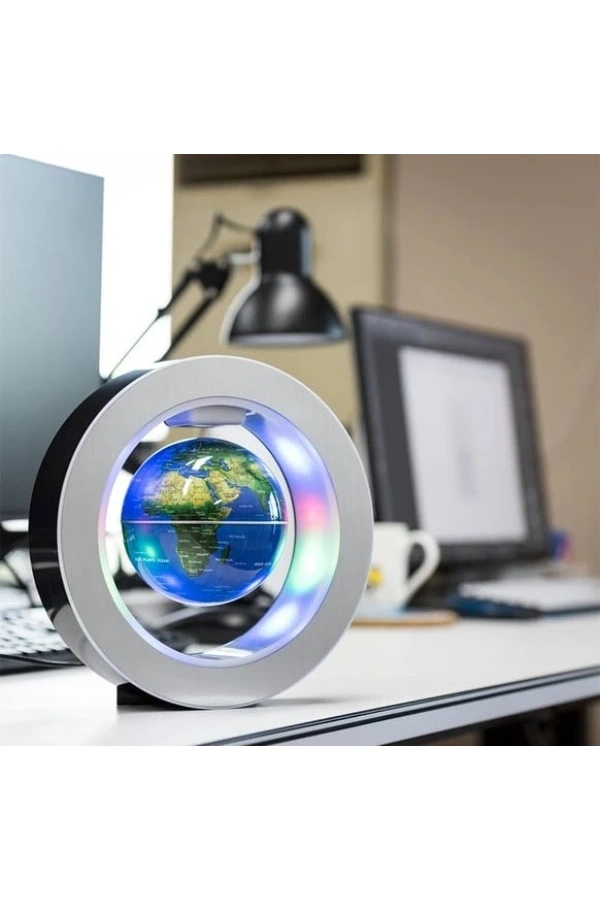 Bidebuvar Manyetik Küçük Boy Yuvarlak Ledli Dünya Küre