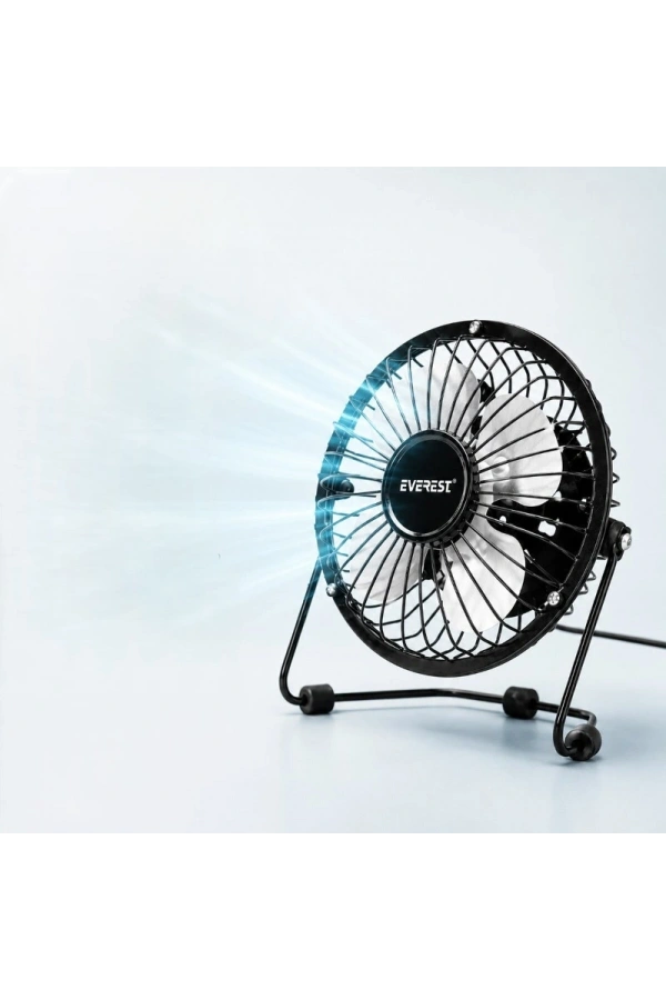 Bidebuvar Masaüstü Mini USB Fan - Metal Gövdeli - Ultra Sessiz