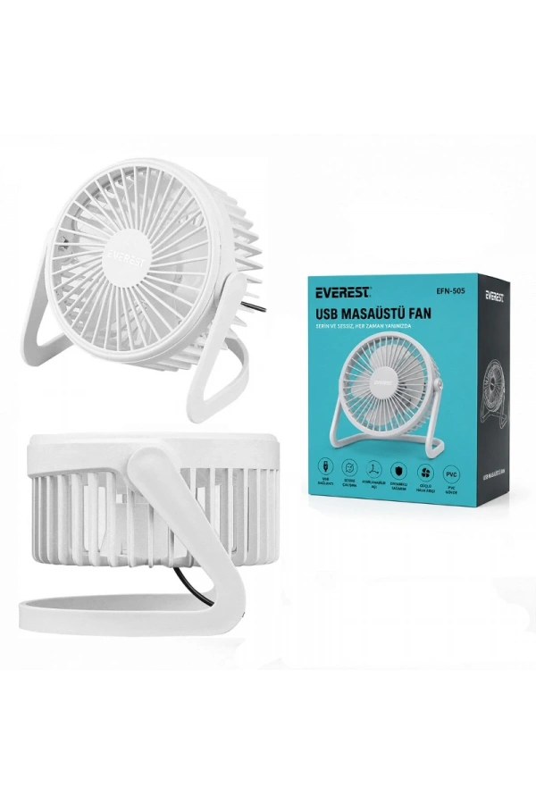 Bidebuvar Masaüstü Mini USB Fan - PVC Gövdeli - 360° Ayarlanabilir