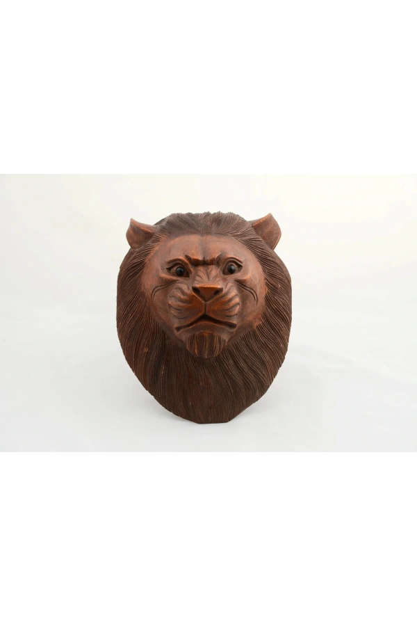 Bidebuvar Maun Ağacı El Yapımı Dekoratif Aslan Büstü