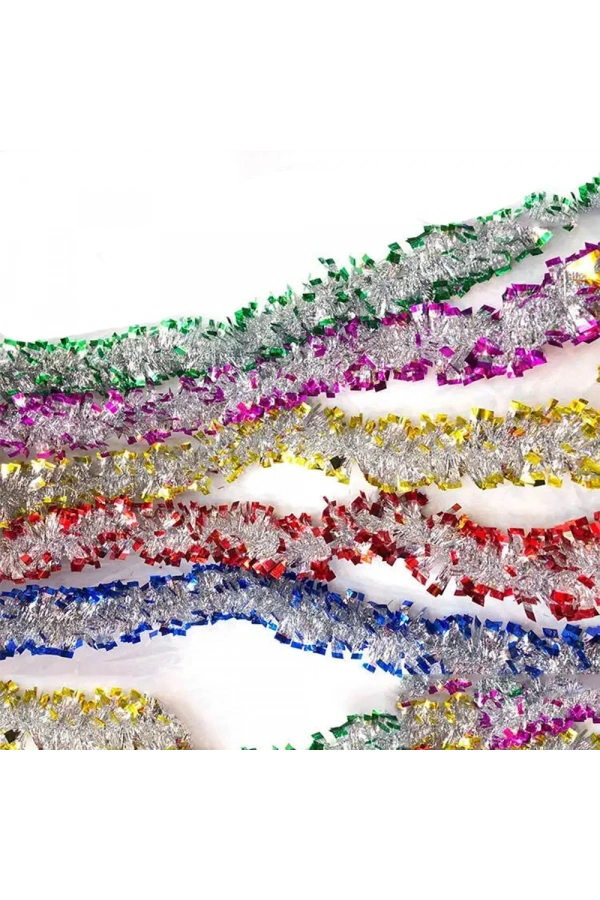 Bidebuvar Mavi Gümüş Renk  Çift Renk Sim Süs 180 cm