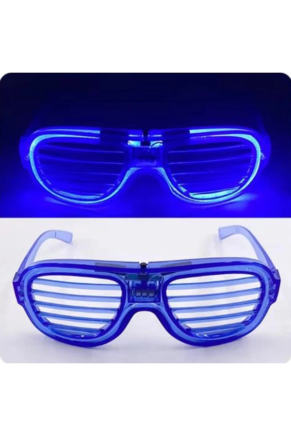 Bidebuvar Mavi Led Işıklı Parti Gözlüğü - Neon 3 Modlu