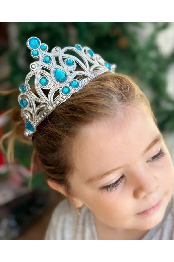 Bidebuvar Mavi Taşlı Prenses Tacı
