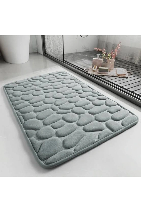 Bidebuvar Memory Kaydırmaz Banyo Paspası Gri