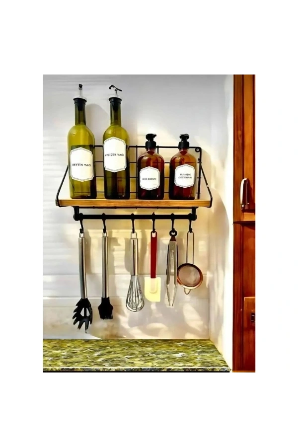 Bidebuvar Metal Askılıklı Kahve Köşesi Rafı