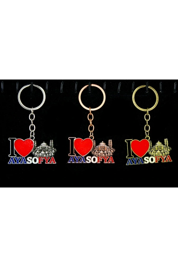 Bidebuvar Metal Ayasofya Anahtarlık (I Love Ayasofya)