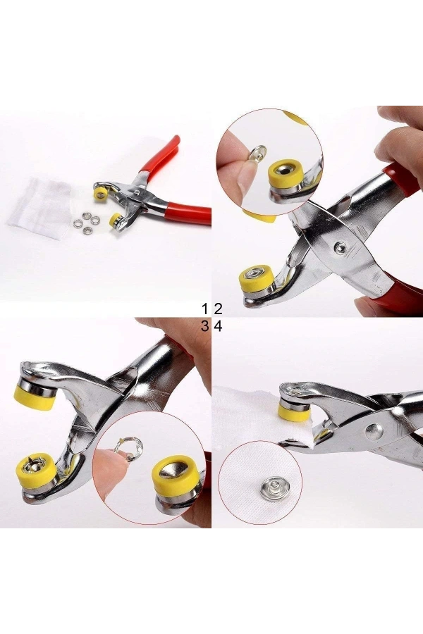 Bidebuvar Metal Çıtçıt Pensesi ve Düğme Seti