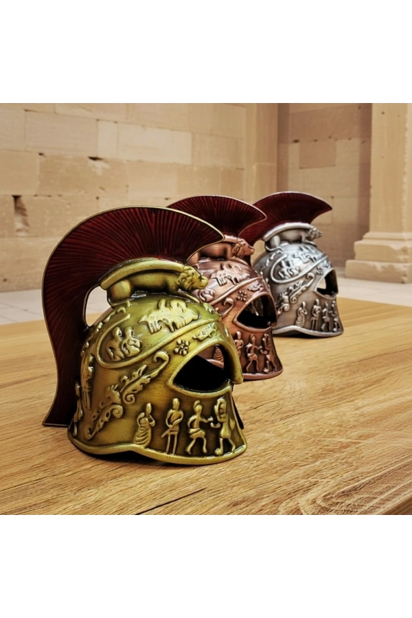 Bidebuvar Metal Dekoratif Şövalye Miğferi - Tarihi Tasarım - 10x5 cm