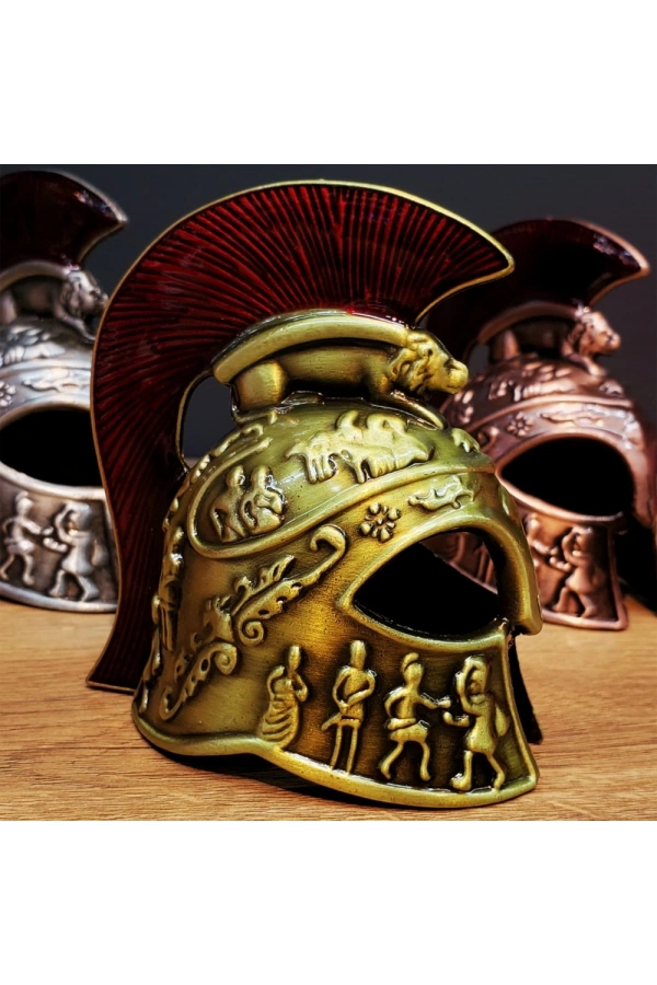 Bidebuvar Metal Dekoratif Şövalye Miğferi - Tarihi Tasarım - 10x5 cm
