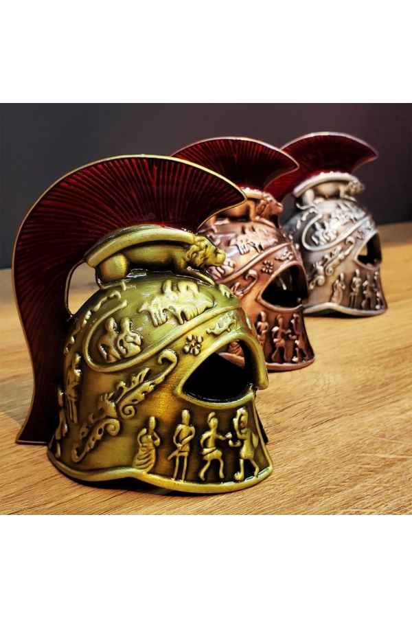Bidebuvar Metal Dekoratif Şövalye Miğferi - Tarihi Tasarım - 10x5 cm