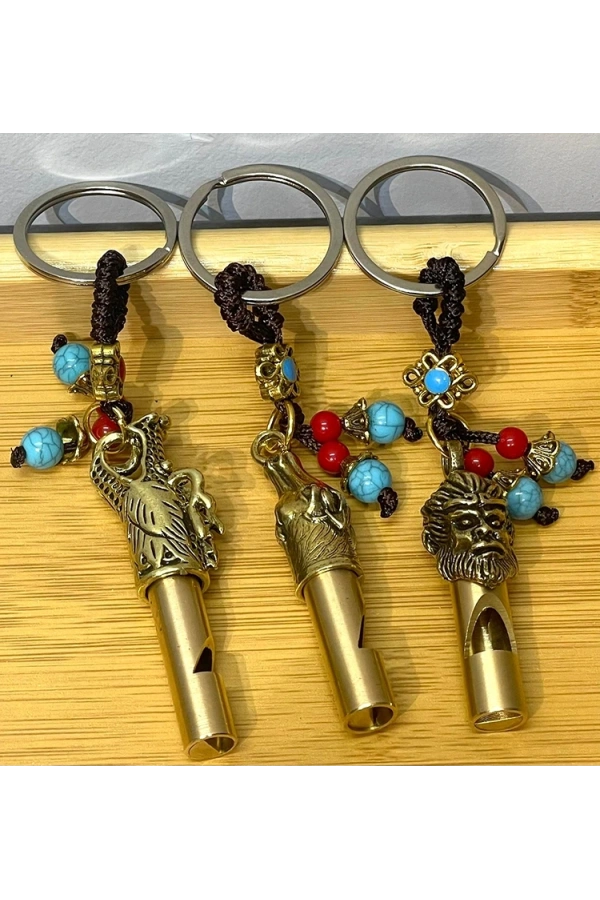 Bidebuvar Metal Figürlü Düdük Anahtarlık