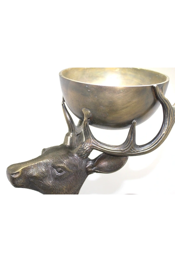 Bidebuvar Metal Geyikli Kase 77 Cm