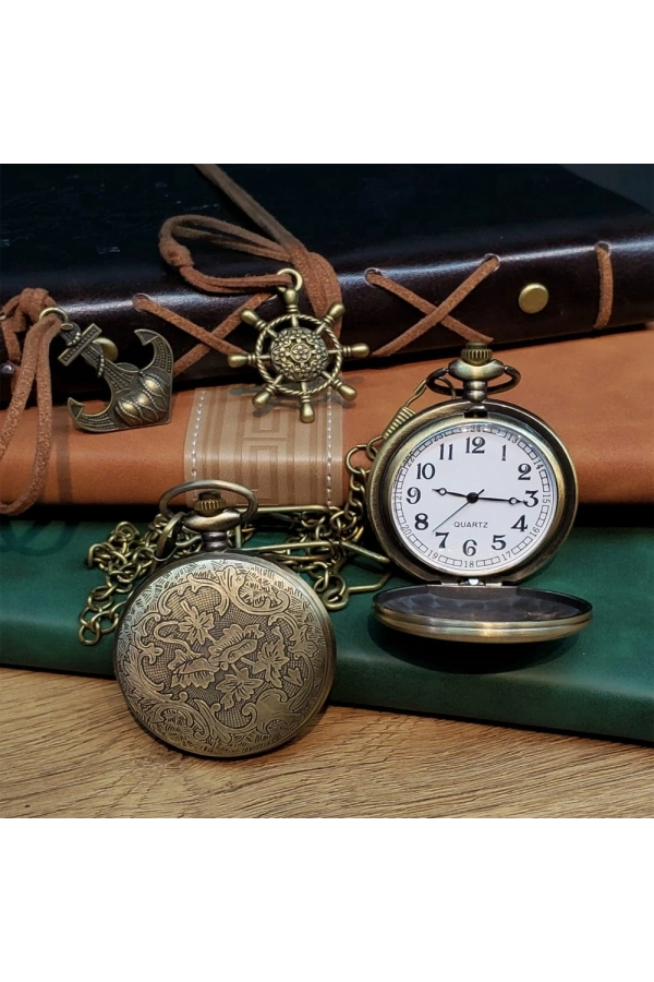 Bidebuvar Metal Köstekli Cep Saati