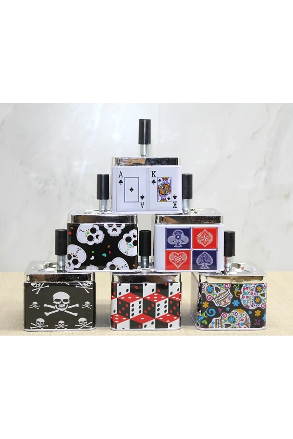 Bidebuvar Metal Renkli Basmalı Küllük