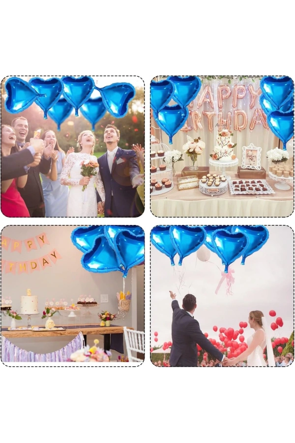 Bidebuvar Metalize Mavi Kalp Folyo Balon