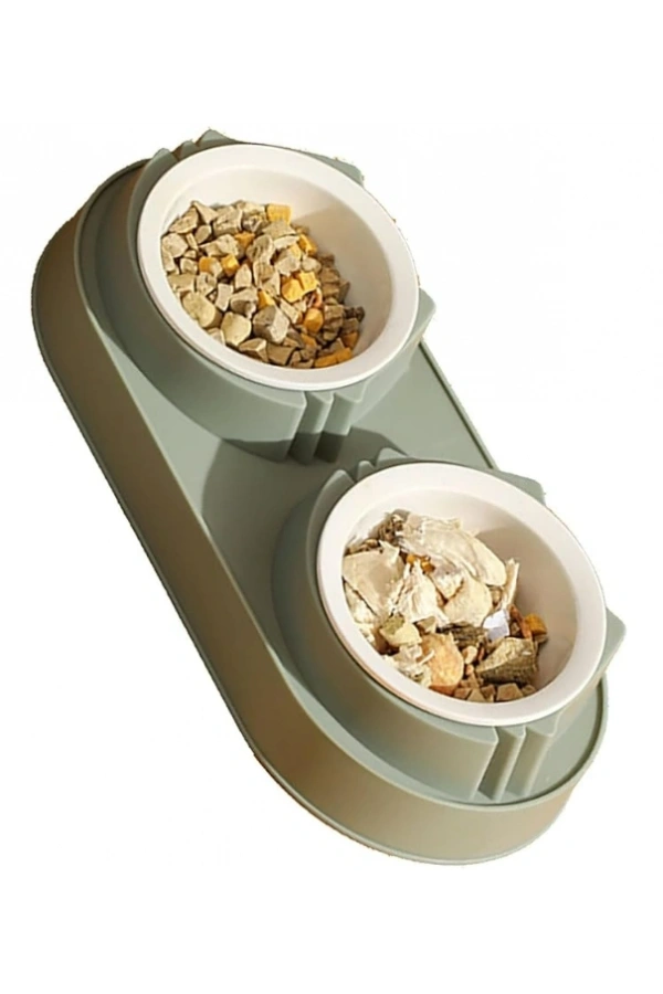 Bidebuvar Mikopet Çift Bölmeli Mama ve Su Kabı