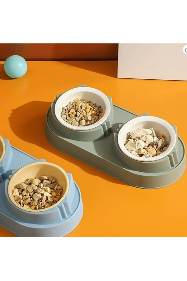 Bidebuvar Mikopet Çift Bölmeli Mama ve Su Kabı