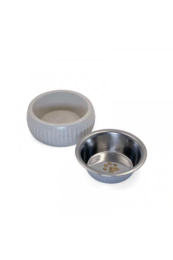 Bidebuvar Mikopet Organik Seramik Mama Kabı Gri