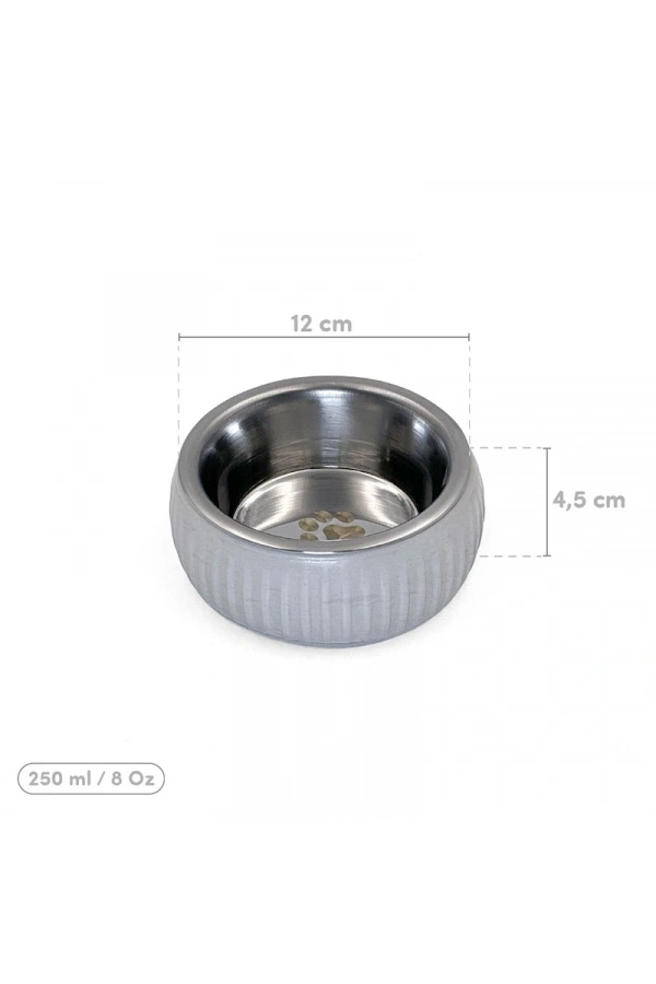 Bidebuvar Mikopet Organik Seramik Mama Kabı Gri