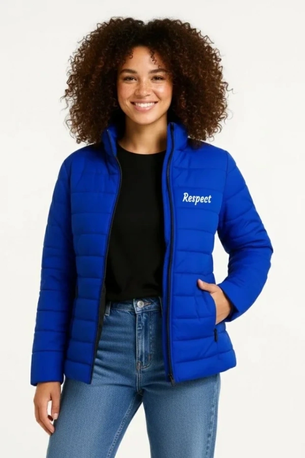 Bidebuvar Mikro Su İtici Kapitone Baskılı Astarlı Fermuarlı Bomber Mont - Saks Mavisi