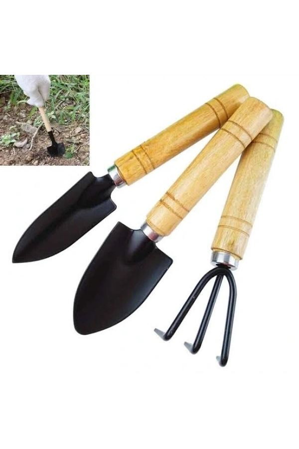 Bidebuvar Mini Ahşap Hobi Bahçe Seti 3 Adet