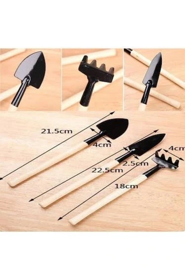 Bidebuvar Mini Ahşap Hobi Bahçe Seti 3 Parça