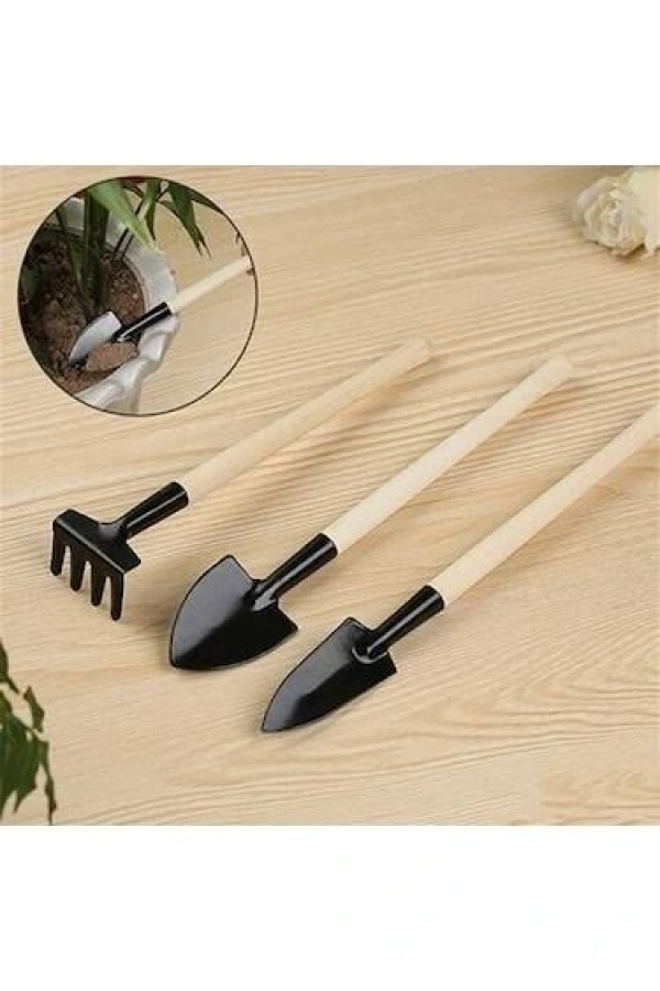 Bidebuvar Mini Ahşap Hobi Bahçe Seti 3 Parça