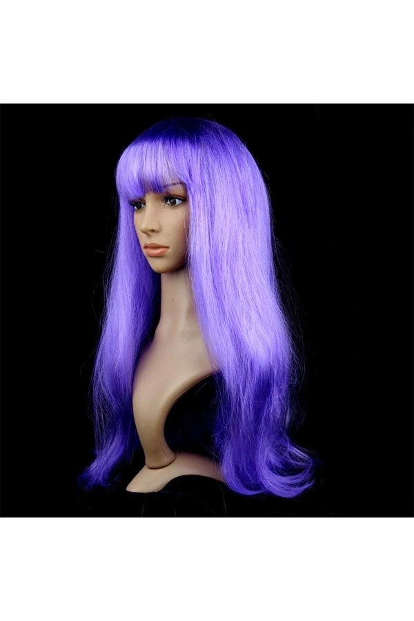 Bidebuvar Mor Renk Uzun Parti Peruğu