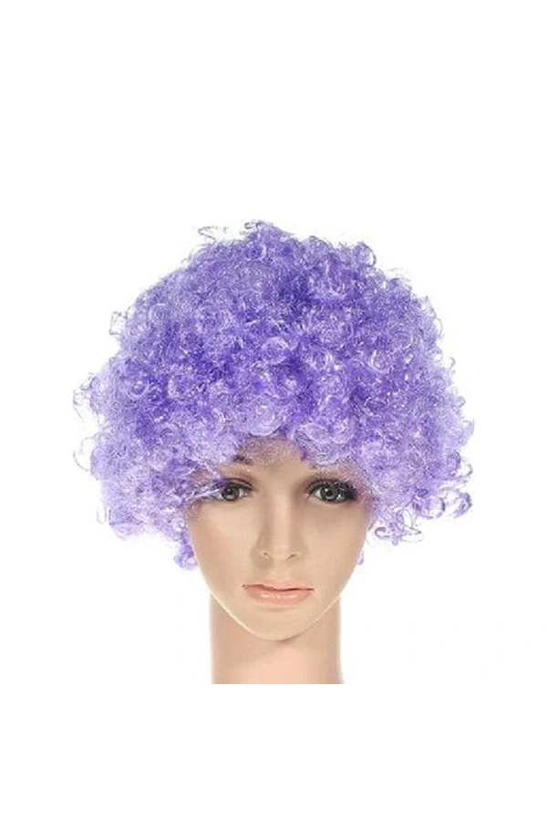 Bidebuvar Mor Renkli Kıvırcık Peruk