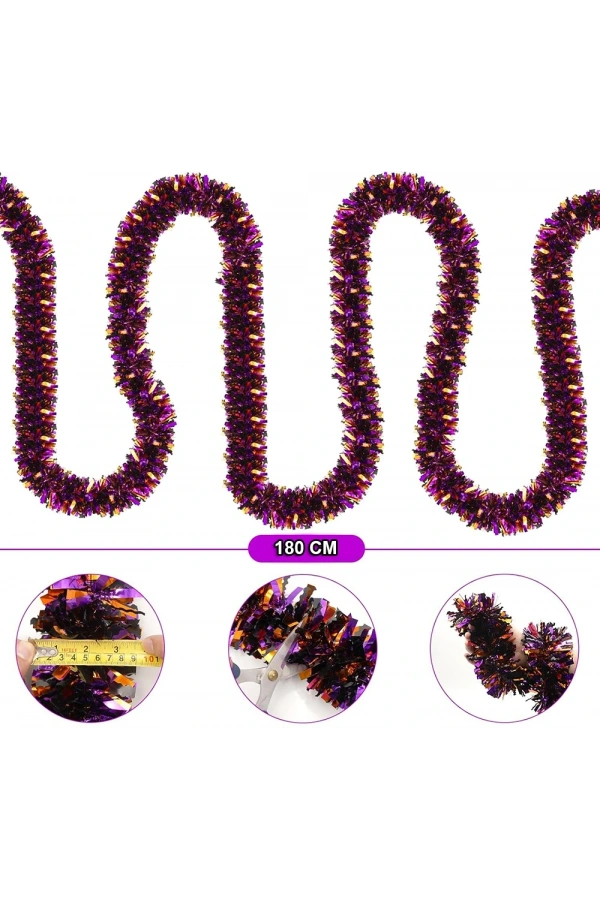 Bidebuvar Mor Turuncu Çift Renk Sim Süs 180 cm