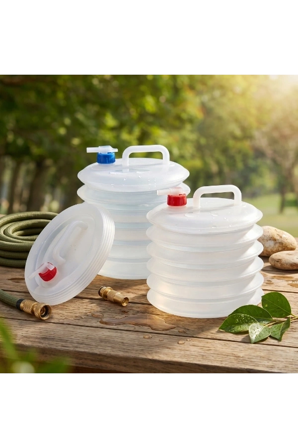 Bidebuvar Musluklu Akordiyon Katlanır Su Bidonu 10 Litre