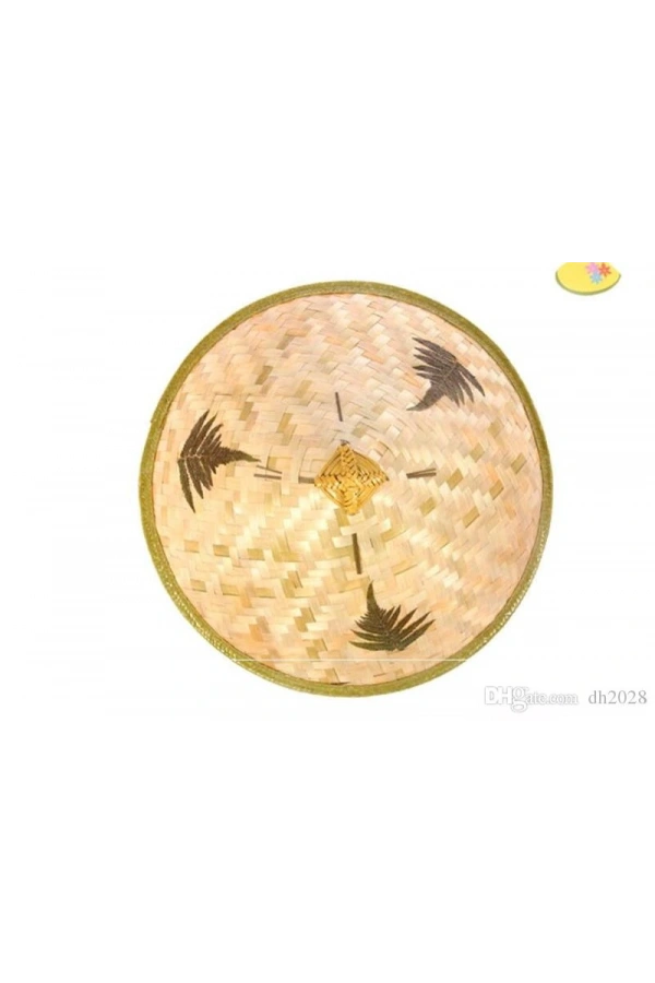 Bidebuvar Naturel Renk Cambodia Kamboçyalı Vietnam Şapkası PVC Hasır