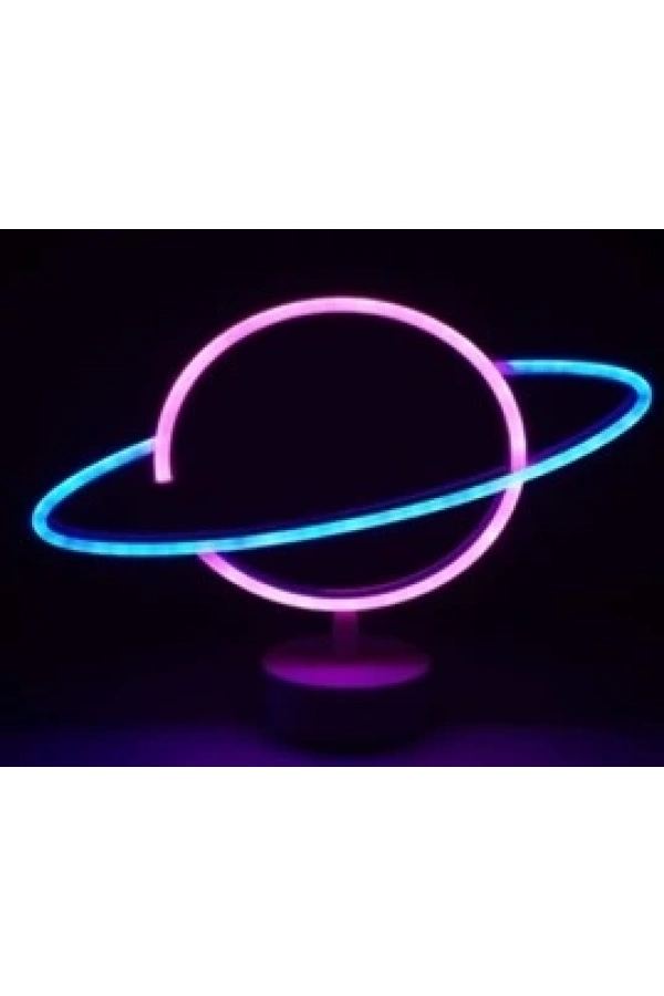 Bidebuvar Neon Işıklı Satürn Lamba