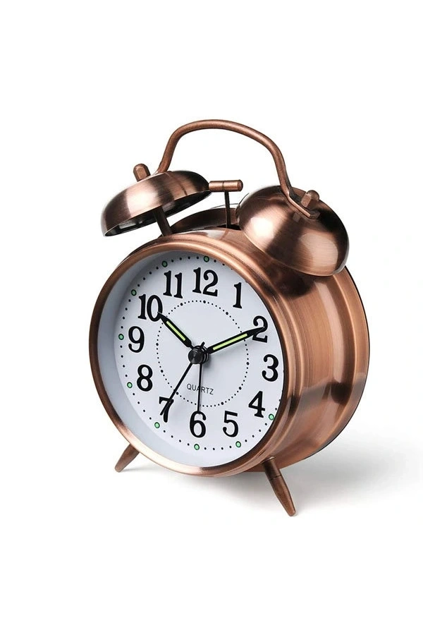 Bidebuvar Nostaljik Metal Çalar Masa Saati Orta Boy
