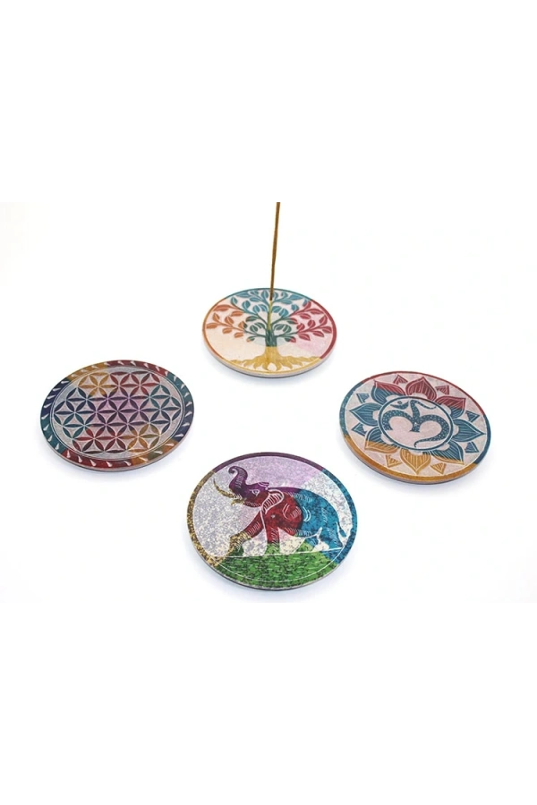 Bidebuvar Obsidian Taşı Yuvarlak Tütsülük