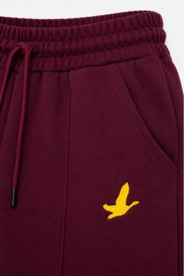 Bidebuvar Osy Modal Yumuşak Dokulu Cima Dikişli Nakışlı Cepli Oversize Bol Paça Eşofman Altı - Bordo