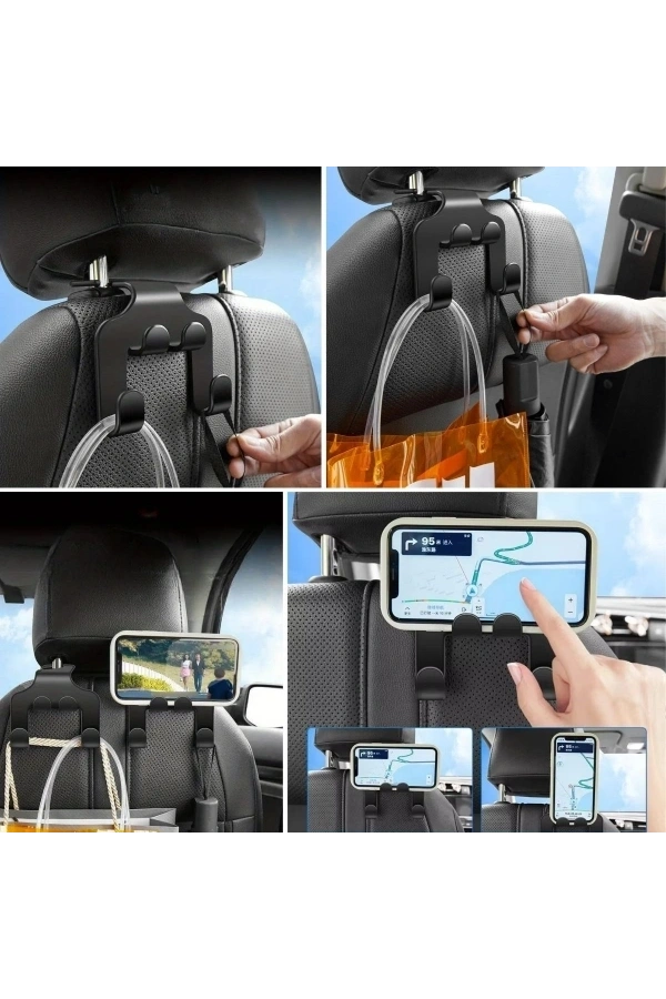 Bidebuvar Oto Koltuk Arkası Organizer Askılık Ve Telefon Tutucu