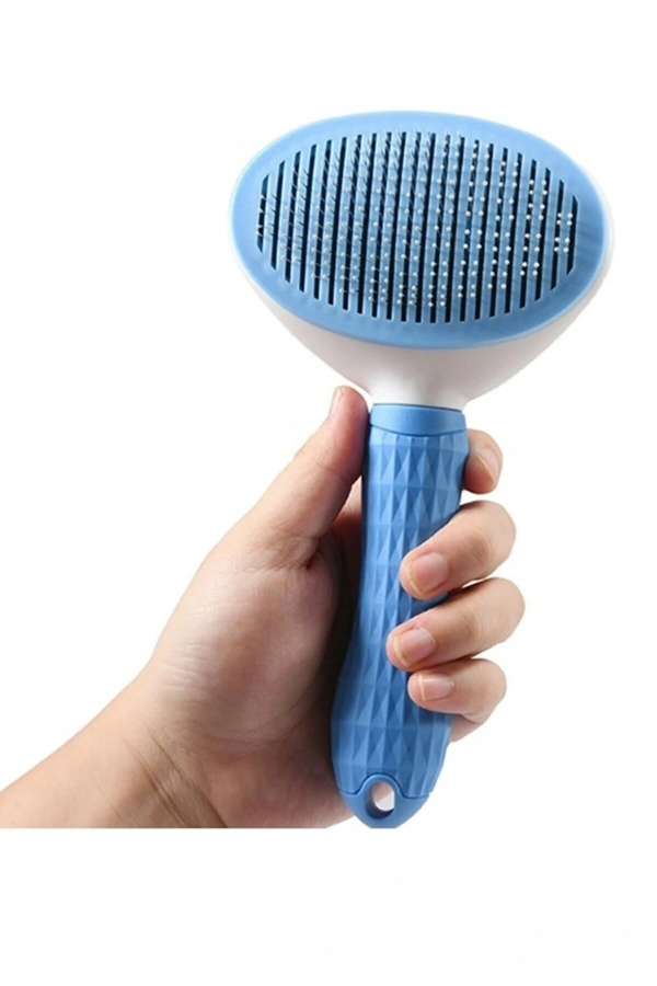 Bidebuvar Otomatik Temizlenen Evcil Hayvan Tarağı Mavi