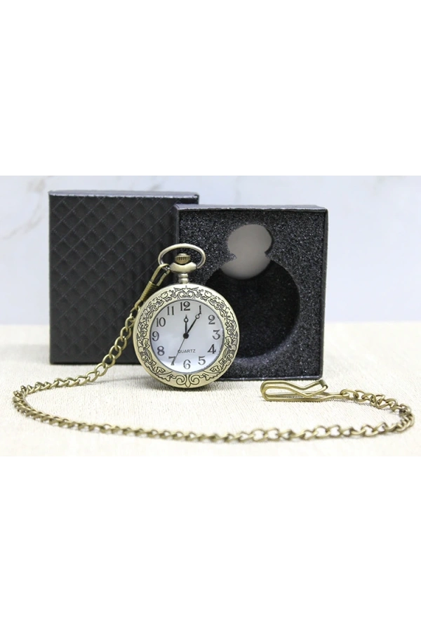 Bidebuvar Özel Kutulu Antik Köstekli Saat Model 3