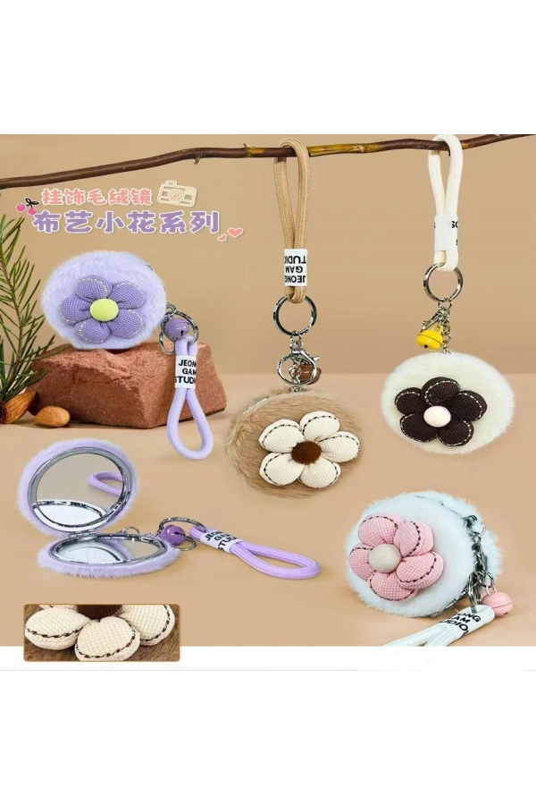 Bidebuvar Papatya Tasarımlı Peluş Cep Aynası