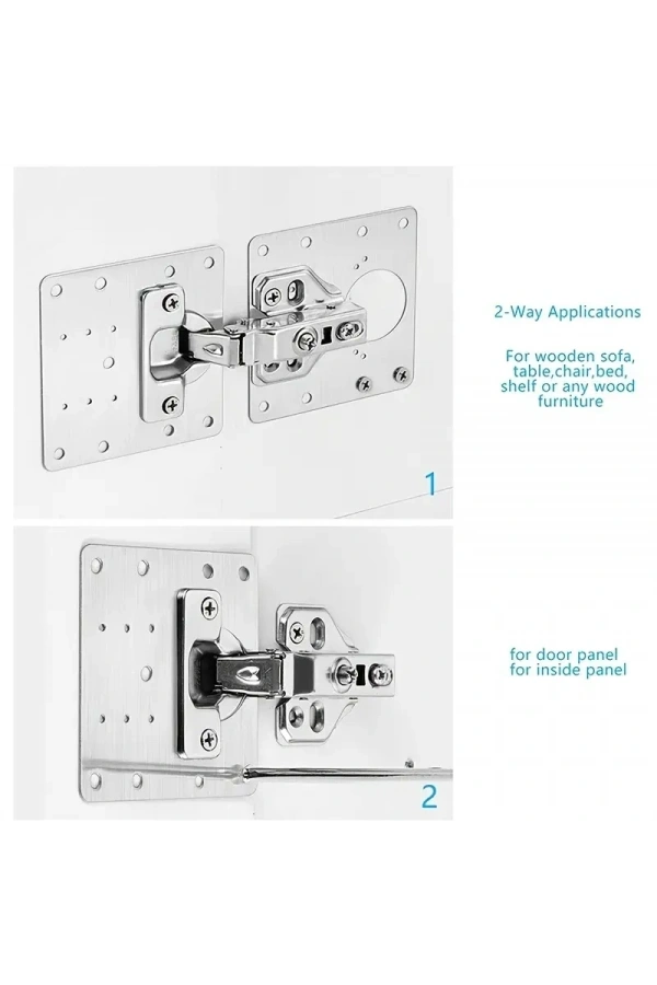 Bidebuvar Paslanmaz Çelik Menteşe Onarım Plakası