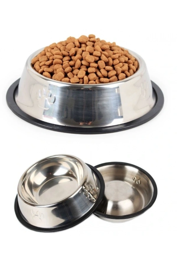 Bidebuvar Paslanmaz Çelik Metal Mama Kabı 15 cm.