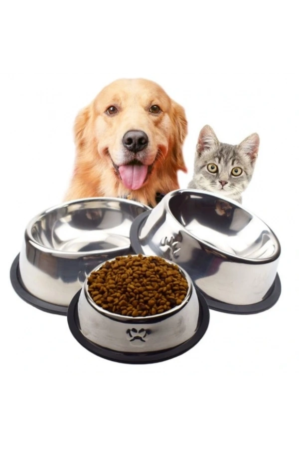 Bidebuvar Paslanmaz Çelik Metal Mama Kabı 18 cm.