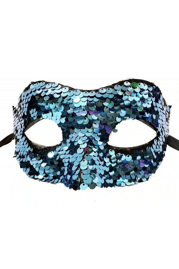 Bidebuvar Payetli Venedik Balo Parti Maskesi Mavi