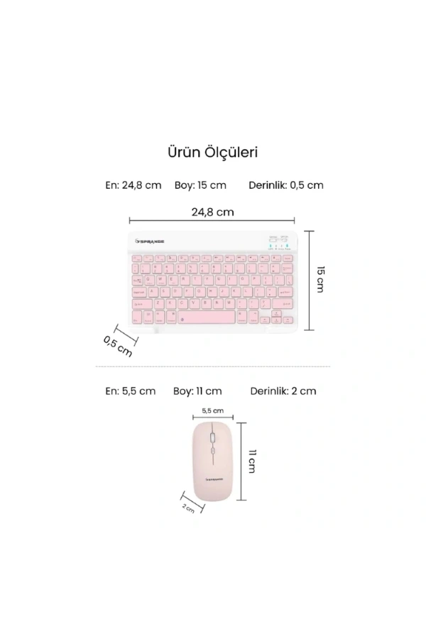Bidebuvar Pembe Kablosuz Klavye Ve Mouse Seti