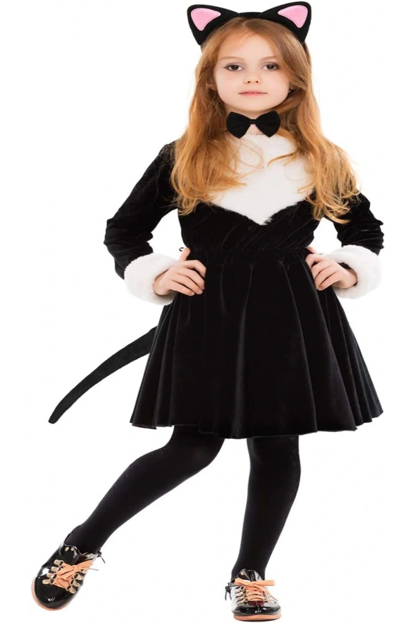 Bidebuvar Pembe Kedi Kulak Taç Kuyruk Papyon Seti 3lü Çocuk Boy